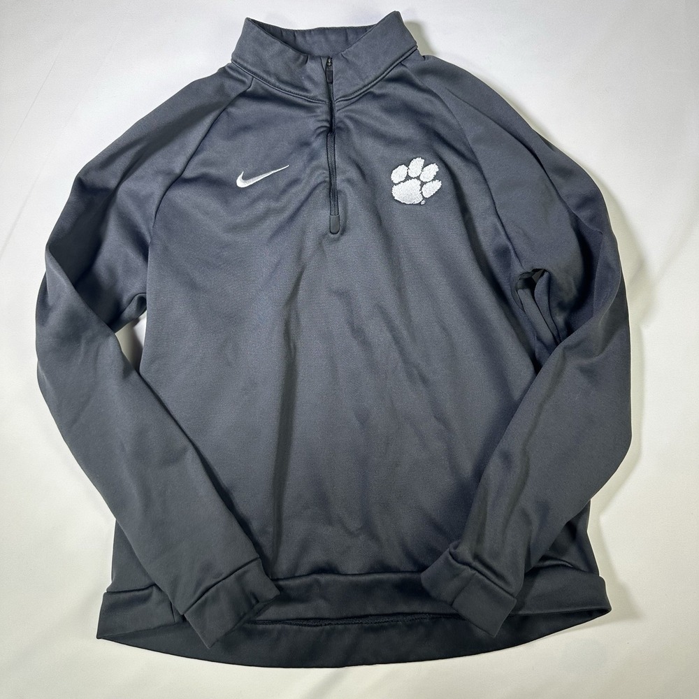 Clemson Tigers Nike Dri-Fit 1/4 Zip Long Sleeve Pullover Woman's S Black Logo